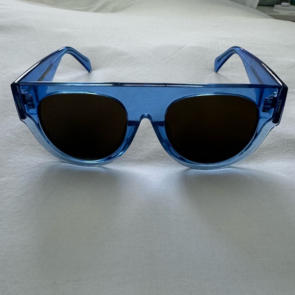 Celine Pilot Sunglasses CL400121 Light Blue/Transparent - Picture 5 of 10